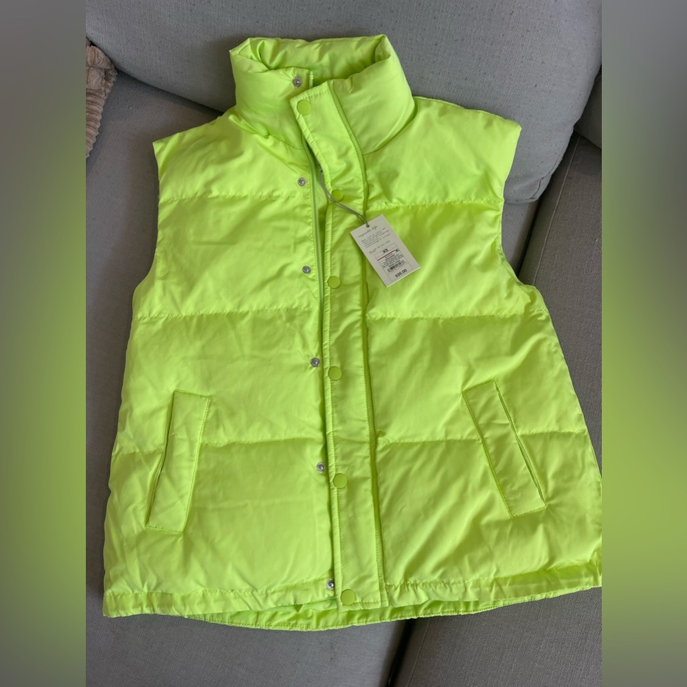 Neon sleeveless puffy jacket